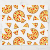 白いクールおもしろいのピザとスライスの模様 ビールラベル (シングルラベル)