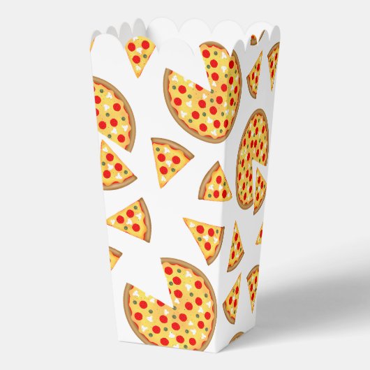 白いクールおもしろいのピザとスライスの模様 フェイバーボックス (裏面)