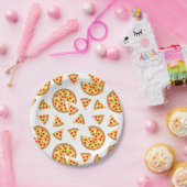 白いクールおもしろいのピザとスライスの模様 ペーパープレート (パーティー)