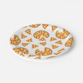 白いクールおもしろいのピザとスライスの模様 ペーパープレート (アングル)