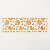 白いクールおもしろいのピザとスライスの模様 ヨガマット (裏面(横))