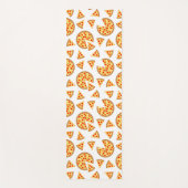 白いクールおもしろいのピザとスライスの模様 ヨガマット (正面)