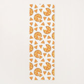 白いクールおもしろいのピザとスライスの模様 ヨガマット (裏面)