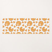 白いクールおもしろいのピザとスライスの模様 ヨガマット (正面(横))