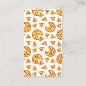 白いクールおもしろいのピザとスライスの模様 名刺 (正面)