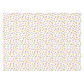 白いクール上におもしろいのマカロニカラフル模様 テーブルクロス (正面(横))