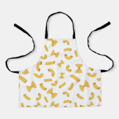 白いクール上におもしろいパスタのマカロニ模様 エプロン (正面)