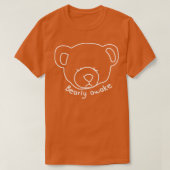 白いグラフィックおもしろいでBearly Awake Bear Puns Tシャツ (デザイン正面)