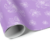 白いグラフィック牡丹。 ラッピングペーパー (ロールコーナー)