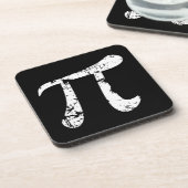 白いグランジのπ記号 コースター (左側)