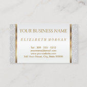 白いグリッターおよび金ゴールドの美容師 名刺 (裏面)