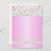 白いグリッターがきらきらピンクのスイート16パーティー 招待状 (裏面)