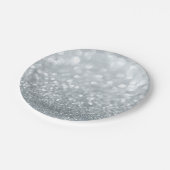 白いグリッターがきらきら輝くスイート16パーティー ペーパープレート (アングル)