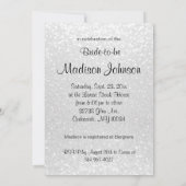 白いグリッターの招待状のブライダルシャワーの花嫁a 招待状 (裏面)