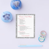 白いグリッタープリント爪、 ネイルのメニュー一覧 チラシ (シングル)