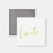 白いグリーンリーリーフのプランナーブロガーTropicalを作成 マグネット (正面/裏面)