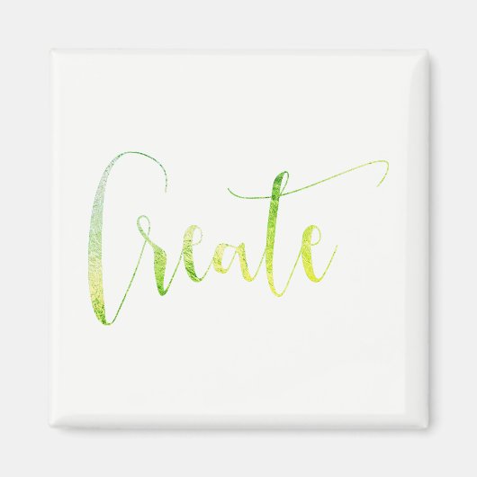 白いグリーンリーリーフのプランナーブロガーTropicalを作成 マグネット (正面)