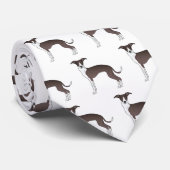 白いグレイハウンドイタリアンかわいい犬のパターン ネクタイ (ロール)