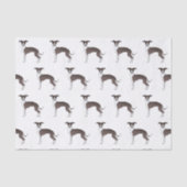 白いグレイハウンドイタリアンかわいい犬のパターン 薄葉紙 (正面)