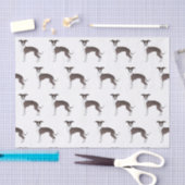 白いグレイハウンドイタリアンかわいい犬のパターン 薄葉紙 (クラフト)