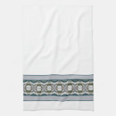 白いグレーと青 キッチンタオル (縦)