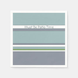 白いグレーと青 スタンダードカクテルナプキン