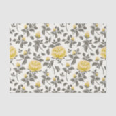 白いグレーのバラ離れの上品な黄色のバラ 薄葉紙 (正面)