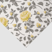 白いグレーのバラ離れの上品な黄色のバラ 薄葉紙 (詳細)