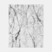 白いグレーの大理石テクスチャ フリースブランケット (正面)