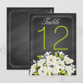 白いケシとチョーク結婚ボードのテーブルカード ポストカード (正面/裏面)