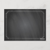 白いケシとチョーク結婚ボードのテーブルカード ポストカード (裏面)