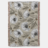 白いケシとテンサイ スローブランケット (正面縦)