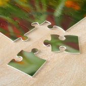 白いケシのまわりにがカラフル花を育てる ジグソーパズル (側面)