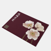 白いケシのブルゴーニュ"ライブ笑い愛" ドアマット (アングル)