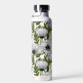 白いケシの上の白いケシ ウォーターボトル (右面)
