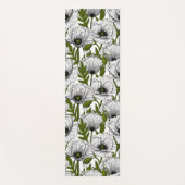 白いケシの上の白いケシ ヨガマット (正面)