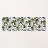 白いケシの上の白いケシ ヨガマット (正面(横))