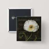 白いケシの花 缶バッジ (正面&裏面)