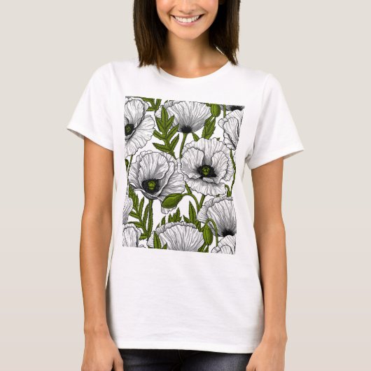 白いケシ畑 Tシャツ (正面)