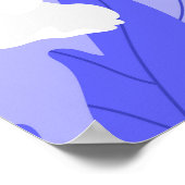 白いケシ：手描き紫シームレス ポスター (角)