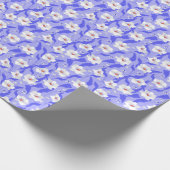 白いケシ:手描き紫シームレス ラッピングペーパー (角)