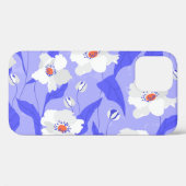 白いケシ：手描き紫シームレス Case-Mate iPhoneケース (裏面 (横))