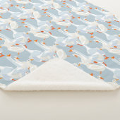 白いゲーゼ模様 シェルパブランケット (3/4)