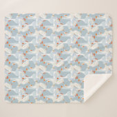 白いゲーゼ模様 シェルパブランケット (正面(横))