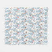 白いゲーゼ模様 フリースブランケット (正面(横))