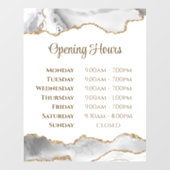 白いゲートの開館時間ウィンドウにしがみつく ウィンドウサイン (シート)