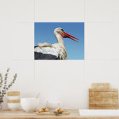 白いコウノトリを閉じる ポスター (キッチン)