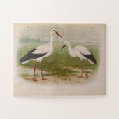 白いコウノトリ – 若者と大人、イラスト ジグソーパズル (横)