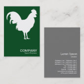 白いコケレル – 濃い緑02481c 名刺 (正面/裏面)