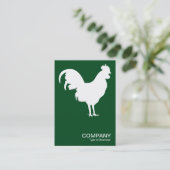 白いコケレル – 濃い緑02481c 名刺 (スタンド正面)